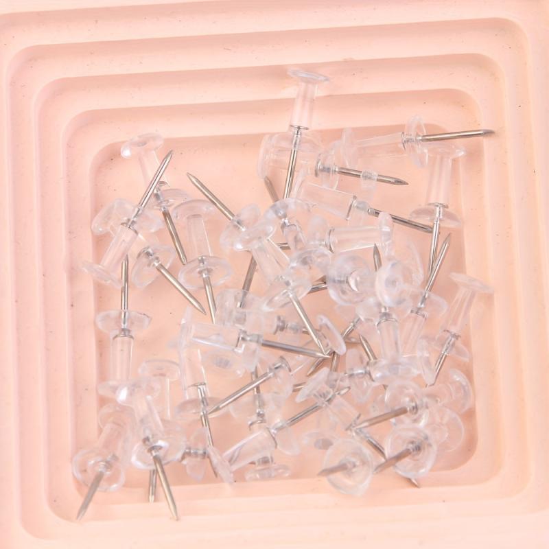 40 Pack Clear Push Pins Tacks for Office & School Supplies