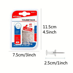 40 Pack Clear Push Pins Tacks for Office & School Supplies