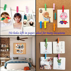 20pcs Multicolor Wooden Clips Push Pins Office Stationery Cork Pus