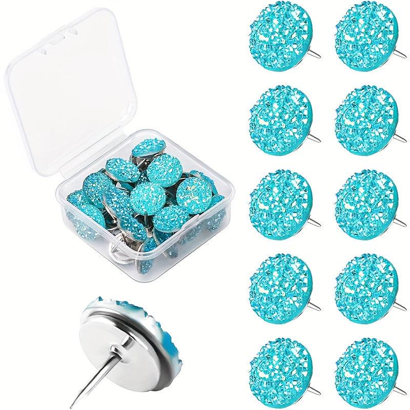 30pcs Crystal Rhinestones Push Colorful Thumb Nails Decoration Jewelry