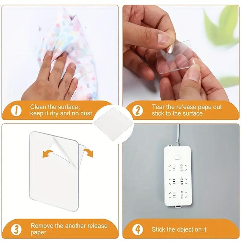 10pcs Double Sided Adhesive Tear And Use Hooks
