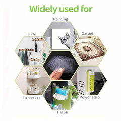 10pcs Double Sided Adhesive Tear And Use Hooks