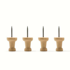 Wooden Push Pins Set, Creative Solid Wood Office Stationery