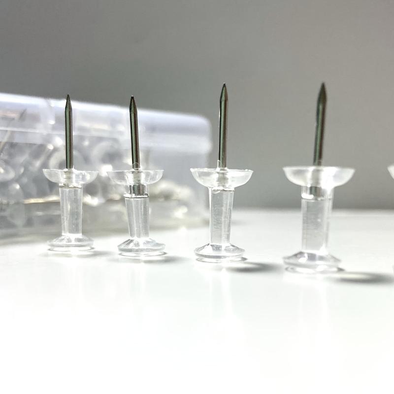 120 Clear Push Pins for Bulletin Board Thumb Tacks Wall Corkboard