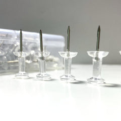 120 Clear Push Pins for Bulletin Board Thumb Tacks Wall Corkboard
