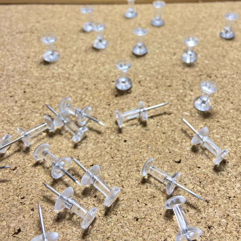 120 Clear Push Pins for Bulletin Board Thumb Tacks Wall Corkboard