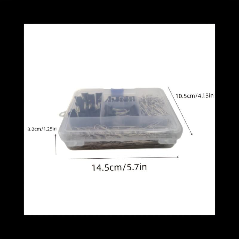 340pc Binder Paper Clip Set Office School Supplies Various Sizes Metal Clip