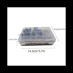 340pc Binder Paper Clip Set Office School Supplies Various Sizes Metal Clip