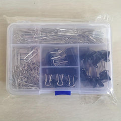 340pc Binder Paper Clip Set Office School Supplies Various Sizes Metal Clip