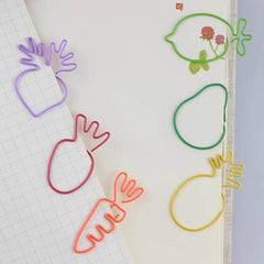30pcs Vegetable & Fruit Shaped Paper Clips Bookmarks