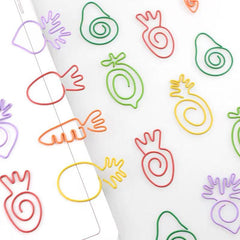 30pcs Vegetable & Fruit Shaped Paper Clips Bookmarks