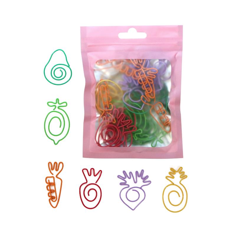 30pcs Vegetable & Fruit Shaped Paper Clips Bookmarks