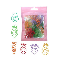 30pcs Vegetable & Fruit Shaped Paper Clips Bookmarks