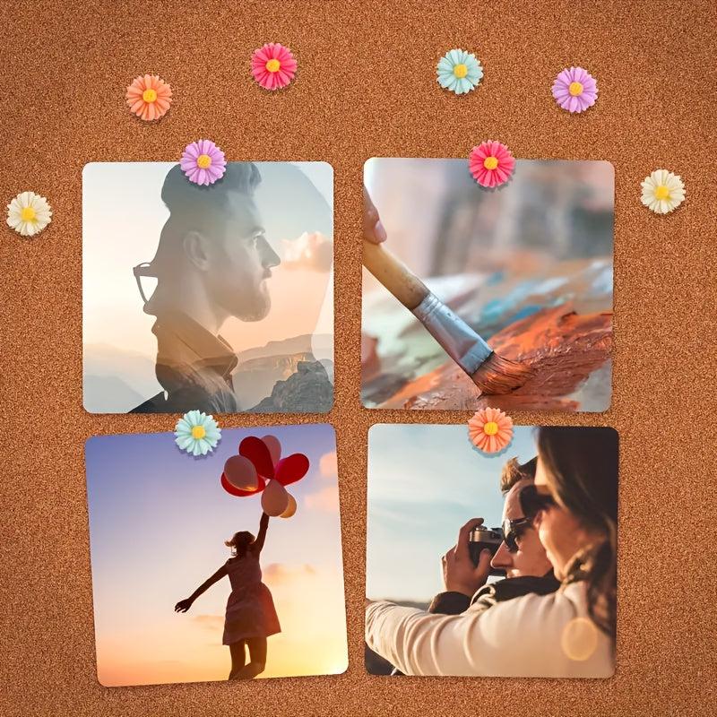 30pcs Daisy Resin Flower Push Pins Colorful Decorative Office Supplies Random