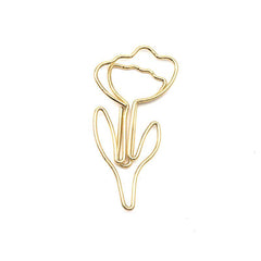 10pcs Metal Paper Clips Flower Mini Binder Clip Bookmark Book Binding