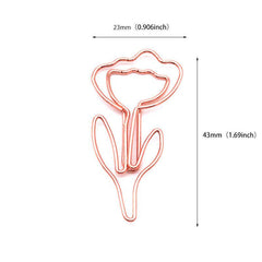 10pcs Metal Paper Clips Flower Mini Binder Clip Bookmark Book Binding