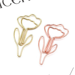 10pcs Metal Paper Clips Flower Mini Binder Clip Bookmark Book Binding