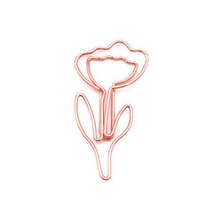 10pcs Metal Paper Clips Flower Mini Binder Clip Bookmark Book Binding