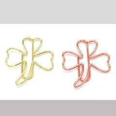 16pcs Metal Paper Clips Clover Bookmarks Mix Colors Office Notebook Accessor