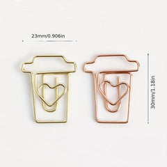 20pcs Coffee Cup Paper Clip for Office School