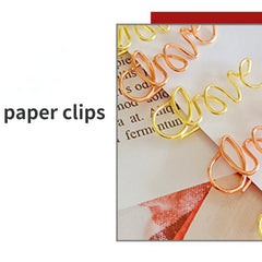 20pcs Mix Colors Metal Paper Clips English Letters Bookmarks School Stationery