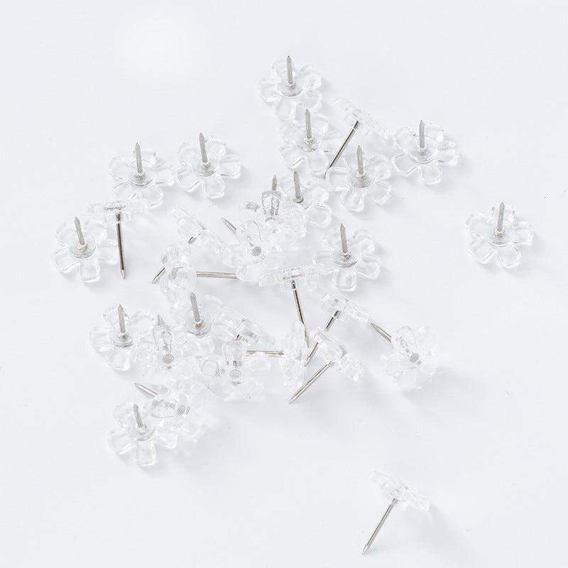 70pcs Transparent Plum Blossom Push Pins