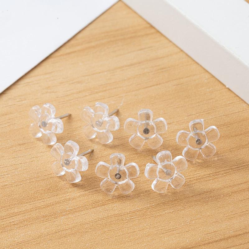 70pcs Transparent Plum Blossom Push Pins