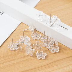 70pcs Transparent Plum Blossom Push Pins