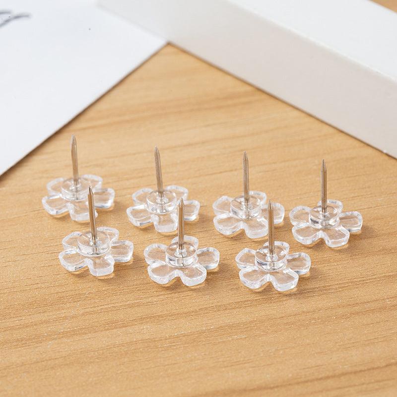 70pcs Transparent Plum Blossom Push Pins