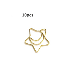 10 Pcs Star Moon Paper Clip Metal Paper Clamps Home Office Student Gift