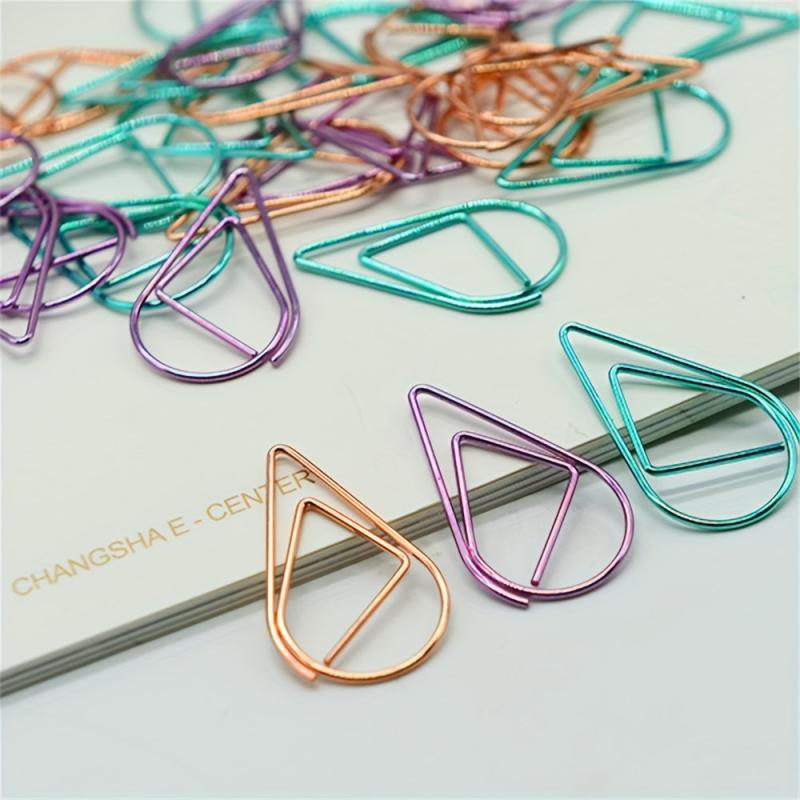 30pcs Droplet Shaped Paper Clips for Students