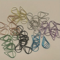 30pcs Droplet Shaped Paper Clips for Students
