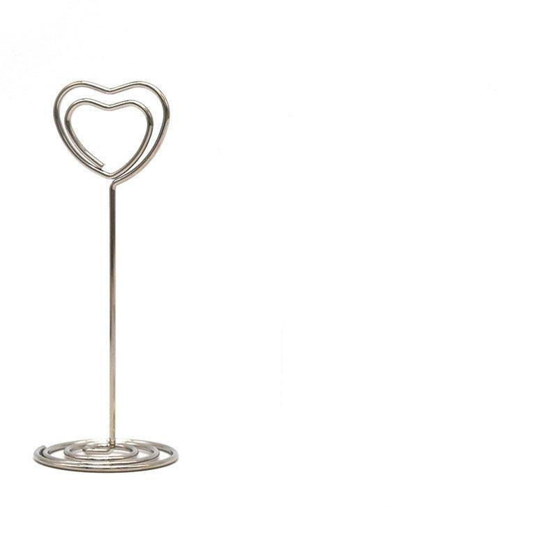 6pcs Heart Shaped Message Card Holder Wedding Desktop Ornaments
