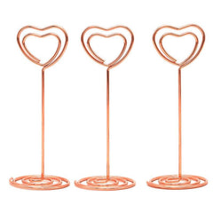 6pcs Heart Shaped Message Card Holder Wedding Desktop Ornaments