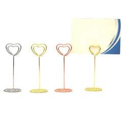 6pcs Heart Shaped Message Card Holder Wedding Desktop Ornaments