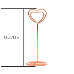 6pcs Heart Shaped Message Card Holder Wedding Desktop Ornaments