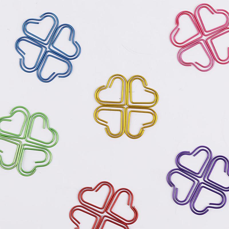 Colorful Heart Paper Clip 50pcs