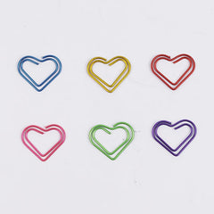 Colorful Heart Paper Clip 50pcs