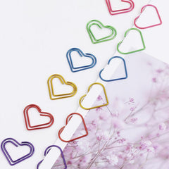 Colorful Heart Paper Clip 50pcs