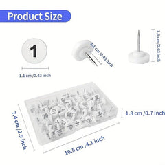 100pcs Number Push Pins Thumb Tacks For Cork Bulletin Boards