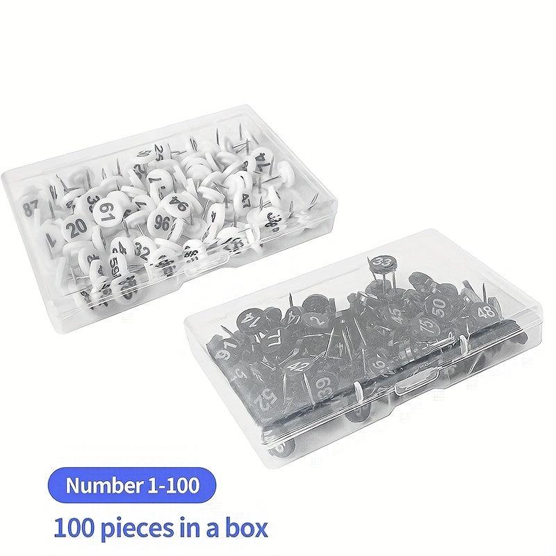 100pcs Number Push Pins Thumb Tacks For Cork Bulletin Boards