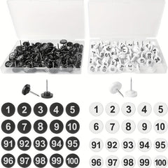 100pcs Number Push Pins Thumb Tacks For Cork Bulletin Boards