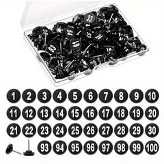 100pcs Number Push Pins Thumb Tacks For Cork Bulletin Boards