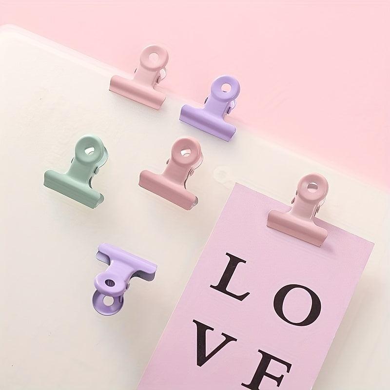 Macaron Small Long Tail Clip Metal Ticket Clip Binding Office Supplies