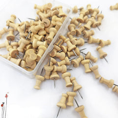 Wooden Pushpin Combination Solid Wood Creative Office Stationery