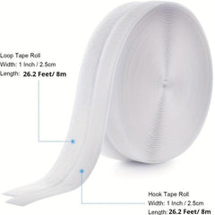 Hook and Loop Tape 2.54 cm x 7.99 m Self Adhesive Fastener Tape Strip