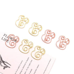 15pcs Cute Animal Paper Clip Set Golden Color Swing Needle