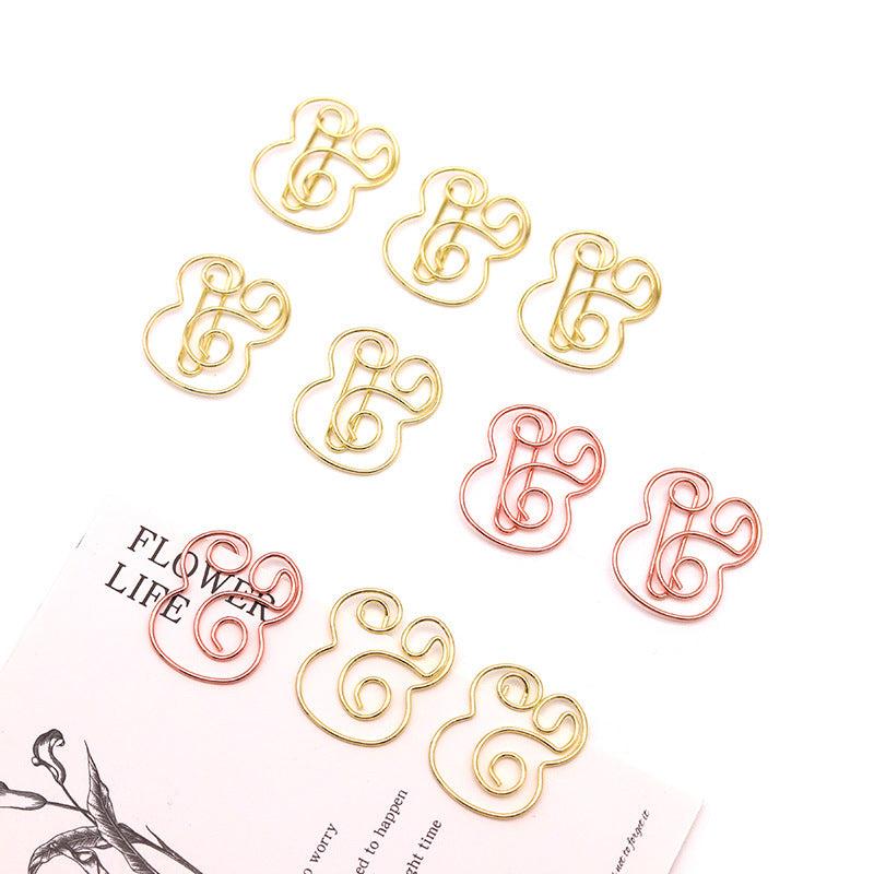15pcs Cute Animal Paper Clip Set Golden Color Swing Needle