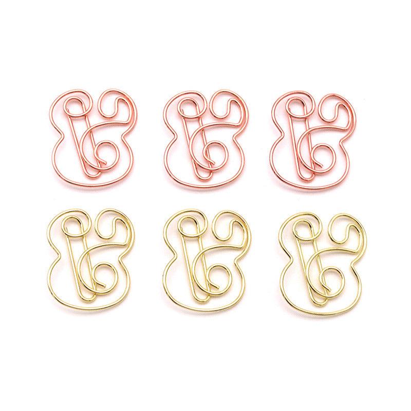 15pcs Cute Animal Paper Clip Set Golden Color Swing Needle