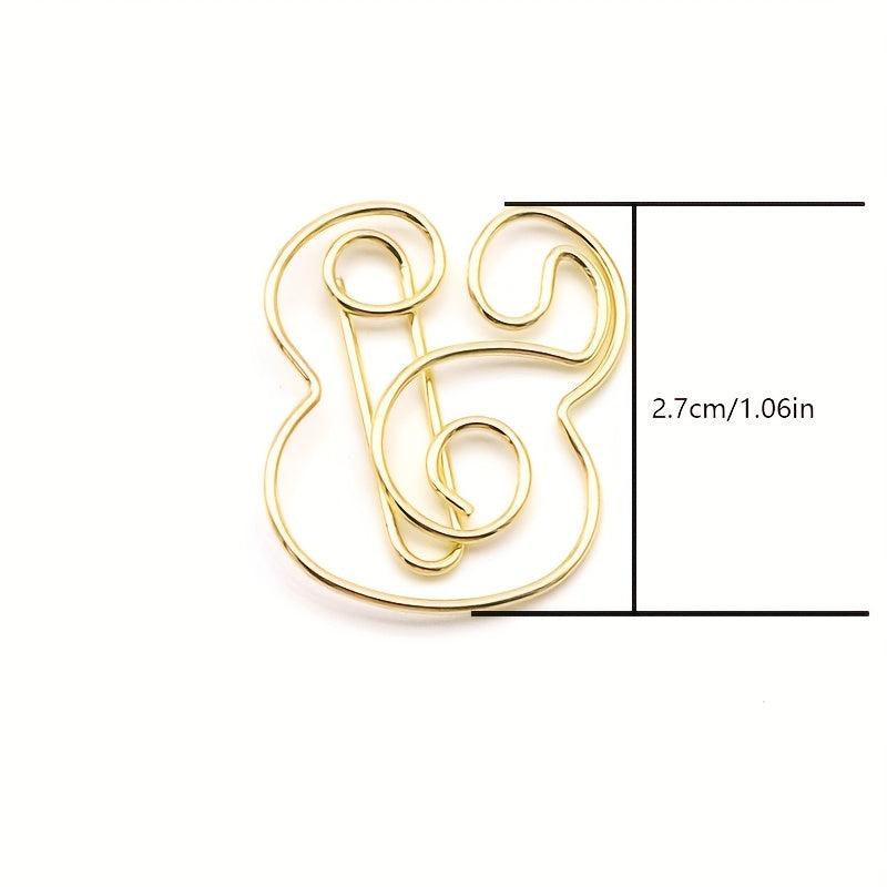 15pcs Cute Animal Paper Clip Set Golden Color Swing Needle